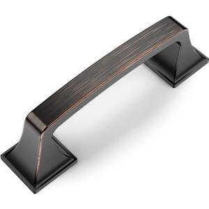 Amerdeco 10 Pack Oil Rubbed Bronze 3 Inch(76mm) Hole Centers Kitchen Cabinet Pulls Hardware Kitchen Handles for Cabinets Cupboard Handles Drawer Pulls
