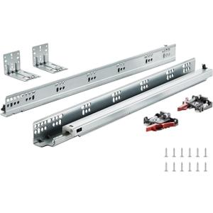 VEVOR 10 Pairs 21 Inch of 15 18 21 Inch Soft Close Bottom Mount Drawer Slides, Heavy Duty Ball Bearing Full Extension Steel Track, Noiseless Guide Glides Cabinet Kitchen Runners with Locking, 100 Lbs