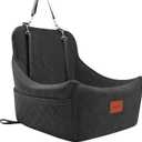 Dog Car Seat for Medium Dogs Up to 40lbs,Fully Detachable and Washable,Memory Foam Covered Soft Fabric,Easy to Install with Adjustable Straps,Anti-Slip Base,Two Side Pockets(Black,Medium)