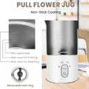 Milk Frother Electric, Coffee Frother, Warm and Cold Milk Foamer,4 IN 1 Automatic Milk Warmer Stainless Steel for Coffee, Latte, Hot Chocolate (White)