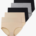 Women's High Waist Cotton Underwear Stretch Briefs Soft Comfy Ladies Panties MultiPack Size Medium