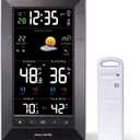 AcuRite Digital Vertical Weather Forecaster with Indoor/Outdoor Temperature, Humidity, and Date and Time (01121M) , BLACK (8.75" x 4.75" Reverse Color (Single)