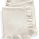Knit Baby Blanket 40'x30' for Boy & Girl Soft Swaddle Blanket (White)