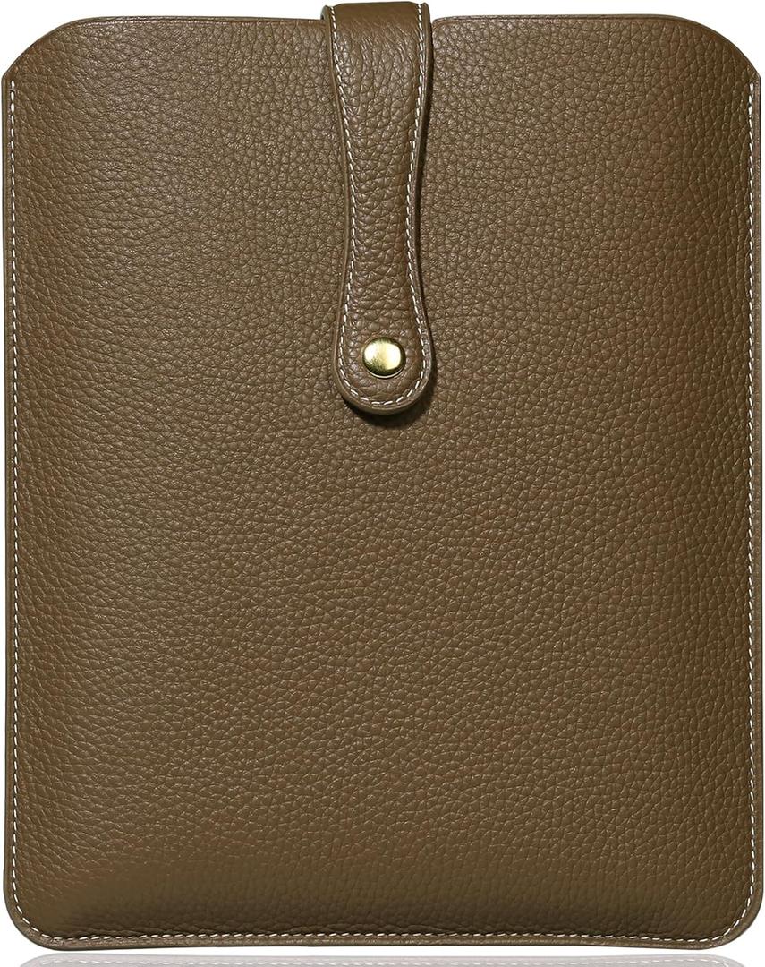 Laptop Sleeve Genuine Leather,Compatible with ipad pro 11 inch, Ipad Air 10.9 inch M2 2024,Air5/4 2022/2020 case, Compatible with ipad 10,accommodate Magic KeyboardGalaxy Tab S9/S9 FE Bag (Gray)