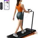Lichico Walking Pad Under Desk TreadmillPortable Small Treadmills for Home and OfficeSuper Quiet Brushless Motorized Walking Jogging Running Machine with Remote Control (Satin Black)