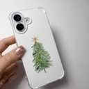 Watercolor Christmas Tree Phone Case Compatible with iPhone 16, Aesthetic Christmas Phone Case for iPhone 16, Cool TPU Shockproof Case Cover