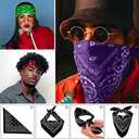 AURUZA 12-44pcs Bandanas for Men Women Paisley Large Bandana Black Red White Head Wrap Headbands Cowboy Handkerchief (14pcs)