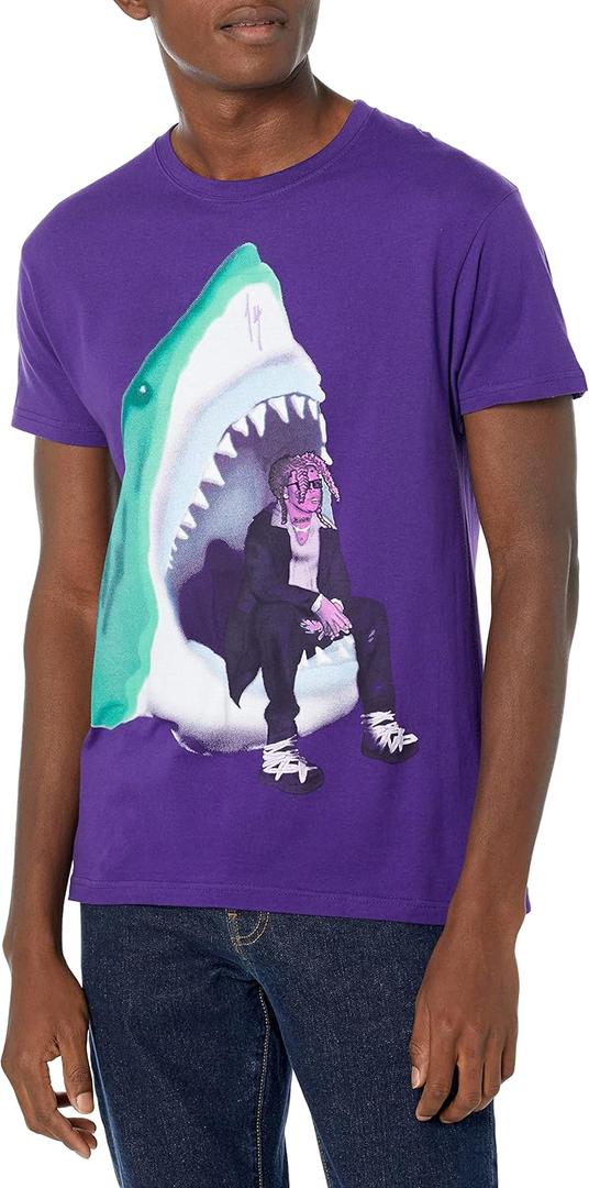 Trippie Redd Unisex-Adult Standard Megalodon Tee, Purple, Small (Purple, S)