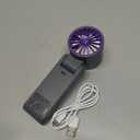 Portable Handheld Turbo Fan, 199 Gear Speed, 24 Hs Cooling Time, 5500mAh Rechargeable Mini Personal Hand Fan, Foldable Design, Travel Essentials, Beach Vacation, Gifts for Women, Men,Grey Purple
