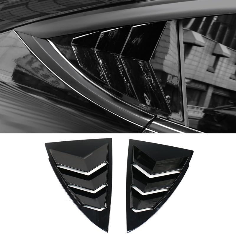 Rear Side Window Cover Louver Sport Style for Tesla Model Y 2021-2025 2026 Exterior Decoration Accessories, Triangle Window Visor & Anti-Scratch Guard (Bright Black, Model Y)