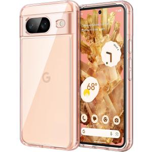 JETech Case for Google Pixel 8 6.2-Inch 2023, Non-Yellowing Shockproof Bumper Protective Phone Cover, Anti-Scratch Hard PC Back (Rose)