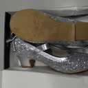 K KomForme Girls Dress Shoes Glitter Mary Jane Pumps with Bow, Low Heel Party Wedding Princess Shoes Kids Size 3