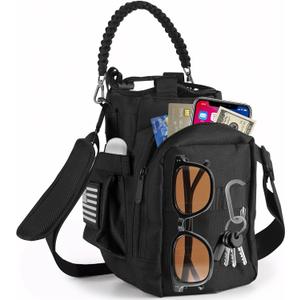 KXIAOCHEN Water Bottle Carrier, 36/40/46/60/64/87 oz Insulated Water Bottle Holder, with Adjustable Strap, Sports Water Bottle Pouch for Hiking, Walking, Camping, Climbing (Black)