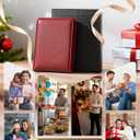 GNDR Wallet For Men Bifold Red RFID Blocking Slim Faux Leather Wallets Card Holder Front Pocket Minimalist Men Accessories With Gift Box