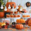 2 x Watayo 12 Pcs Halloween Hanging Ghosts Glass Ornaments, 1.8" x 1.3" Small Ghosts Pendant Tree Decorations, Farmhouse Rustic Glass Ghost Ornaments for Haunted House Yard Lawn Tree Party Decor (B Style)