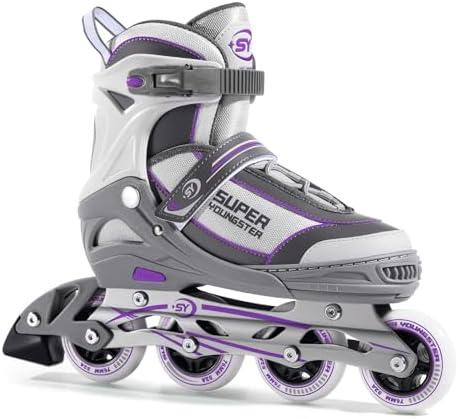 SUPER YOUNGSTER Women's Adjustable Inline Skate, Roller Skates Blades for Female Adults Size XL 41-44