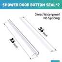 Shower Door Bottom Seal, 2 PCS 3/8" x 36" Shower Door Sweep for 3/8 Inch Glass, Frameless Glass Shower Door Seal Strip, Stop Shower Leaks and Create a Water Barrier