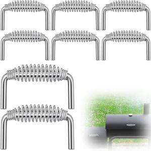 8 Pcs 5-3/8" Stainless Steel Spring Handle with 1/2" Steel Rod Heavy Duty Weldable Handle for BBQ Pits Trailers, Custom Built Grills, Wood Stove, Smoker, Cabinets, Custom Metal Projects