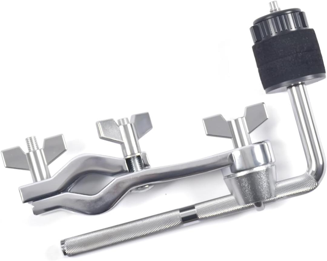 Cymbal Boom Arm Holder with Clamp, L-Arm Rod with Bracket Holder Extension Arm Attachment, Cymbal Stand Mount for Drum Hardware Cymbal Stand Percussion Instrument Accessories (Short/18CM Arm)