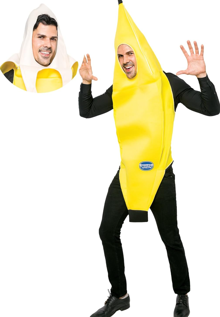 Spooktacular Creations Appealing Banana Costume Adult Deluxe Set for Halloween Dress Up Party and Roleplay Cosplay, XL