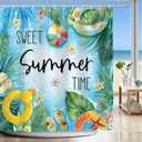 Sweet Summer Time Shower Curtains for Bathroom, Swimming Pool Style Bathroom Decor Waterproof Fabric Shower Curtain Set with 12 Hooks Bathroom, 72x72 Inch