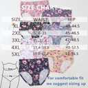 Womens Underwear Plus Size Panties 7 Pack Ladies Briefs Mid High Waist Floral Underwear Undies (XXL)