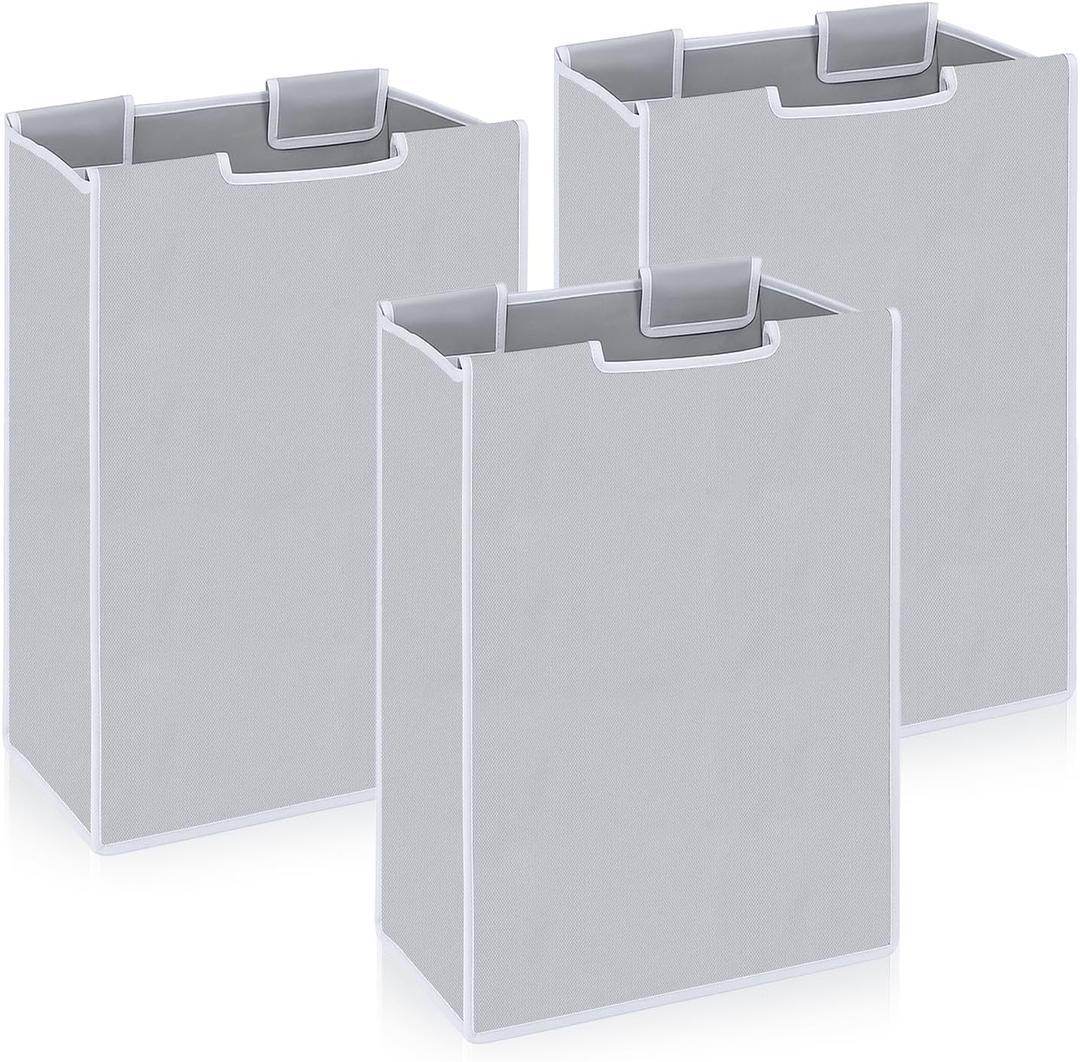 3Pcs Large Laundry Sorter Replacement Bags, Gray Hamper Cart Removable Laundry Storage Organizer Bag Hamper Liner for Dirty Clothing