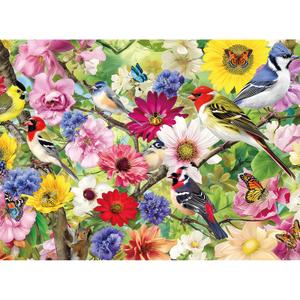ZHISEOYI 300 Piece Puzzles for Adults, 300 Piece Puzzles for Adults Large Piece, Spring Flowers Birds Butterflies Jigsaw Puzzle, Challenging Puzzle Perfect for Game Nights, 20.5 X 15 in