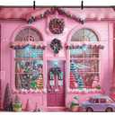 2 x AIBIIN 7x5ft Winter Christmas Backdrop for Photography - Santa's Toy Shop Christmas Store Background - New Year Window Gift Decor for Girls Birthday Portrait Photo Studio Props