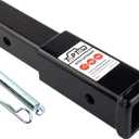 TOPTOW Hitch Extender, Fits for 2 inch Receiver, 7 inch Extension Length, with 5/8 inch Hitch Pin (black)
