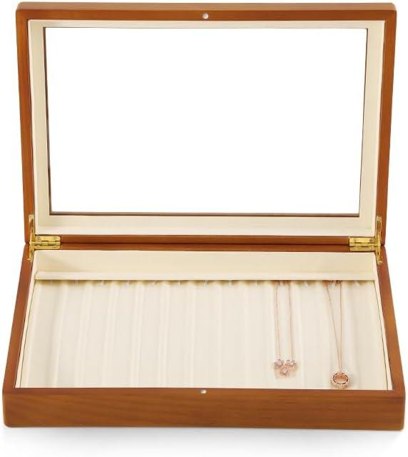 Necklace Display, Jewelry Organizer,Wooden Jewelry Box,Premium Jewelry Storage,Luxury Bracelet Organizer,Beige Necklace Box (09-Beige Necklace Box)