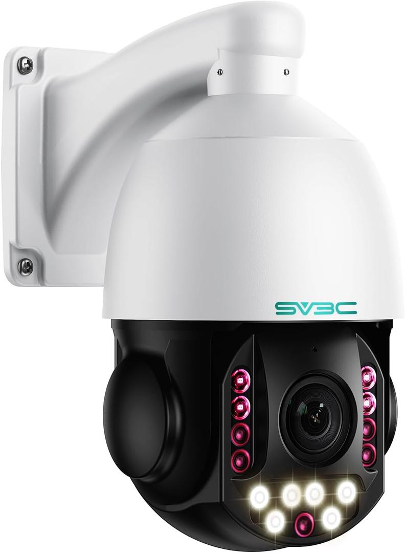 SV3C 36X Zoom PTZ POE Camera Outdoor, Auto Tracking 4K ONVIF IP Wired Camera, Person Vehicle Motion Detection, Floodlight Color Night Vision, Two Way Audio, Camhipro, Preset, BlueIris, 24/7 Recording