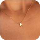 Initial Necklaces for Women Bubble Gold Silver Letter Necklace Dainty Personalized Charm Pendant Name Necklace Cute Non Tarnish Fashion Accessories Teen Gift Trendy Stuff Jewelry Gifts
