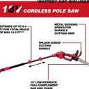 2-IN-1 Cordless 10-Inch Pole Saw and Chainsaw Compatible with Milwaukee 18V Battery, Total Reach of Max 15ft, Auto Oiling, Electric Pole Saw for Tree Trimming Pruning (Battery NOT Included)