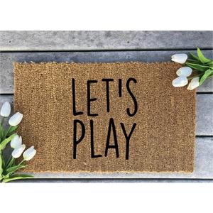 Mini Playhouse Doormat Let's Play - Kids Welcome Mat Clubhouse Door Mat Small Treehouse Outdoor Gift for Kids Playhouse Decor Welcome Home Floor Holiday Decor 16"X24"