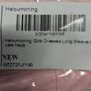 Haloumoning Girls Dresses Long Sleeve Square Neck Crossover Waist Casual A-Line Spring Fall Dress 5-14Y (Pink)