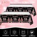 62Pcs 18th Birthday Decorations for Girls Her, Rose Gold Birthday Party Supplies Include 20 7''Plates 20 9'' Plates 20 Napkins and 2 Tablecloth, Rose Gold Princess Party Tableware for 20 Guests