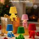 Modern Table Lamp for Youth: Rechargeable Cute Light for Kids Child Teen - Gift for Birthday Christmas Halloween Easter (Green)