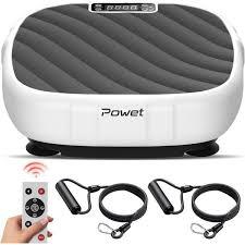 POWET Vibration Plate Exercise Machine, Whole Body Workout Vibration Plate for Lymphatic Drainage with 5 Setting Modes, 99 Speed Levels for Weight Loss, Shaping, Toning-Black
