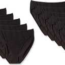 Amazon Essentials Women's Cotton High Leg Breathable Brief Underwear, Multipacks (Black, XL)