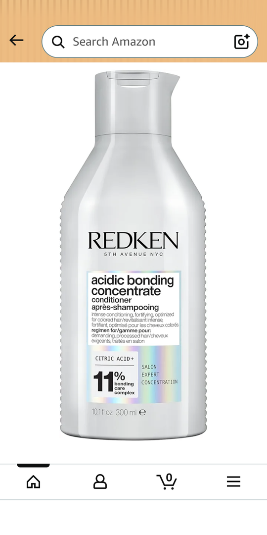 Redken Acidic Bonding Concentrate Conditioner For Damaged Hair Repair - Strengthens and Repairs Weak and Brittle Hair, Sulfate-Free, With Citric Acid