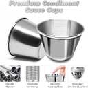 DJZZ 50 Pcs Metal Sauce Cups 2.5oz Ramekins, Stainless Steel Dipping Sauce Cups Metal Condiment Container Reusable Round Butter Dressing Restaurant Small Bowls (50)