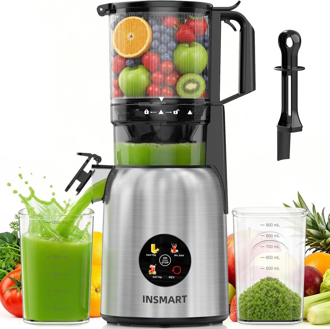 INSMART Juicer Machines, 3-in-1 Cold Press Juicer High Juice Yield