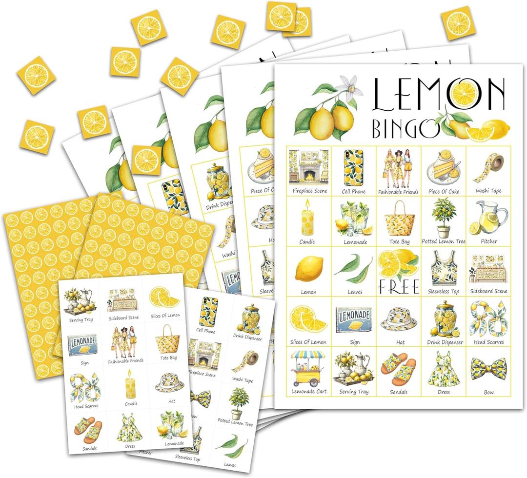 Lemon Bingo - 24 Player Bridal & Baby Shower Game