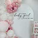 A Sweet Baby Girl is On Her Way Wall Decal - Removable Vinyl Sticker for Baby Shower, Gender Reveal Backdrop, Nursery Wall Art, Balloon Arch Pregnancy Announcement Decorations(Black)