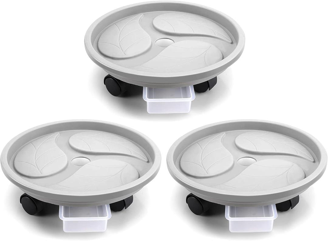 Looca Plant Caddy with Wheels and Drainage Tray, 13Rolling Plant Stand Flower Pot Mover, Planter Caddies Round Plant Dolly for Heavy Duty Planter, 3 Pack, Bearing 120 lbs (Grey) (Gray) Looca Plant Caddy with Wheels and Drainage Tray, 13Rolling Plant Stand Flower Pot Mover, Planter Caddies Round Plant Dolly for Heavy Duty Planter, 3 Pack, Bearing 120 lbs (Grey) (Gray)