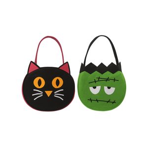 4 Pcs Halloween Candy Bags Bulk 7.9 Inches Trick or Treat Bags Reusable Felt Handbag Portable Ghost Gifts Handbag for Costume Party Favors Supplies