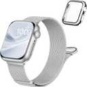 Stainless Steel Magnetic Band and Case Compatible with Apple Watch Bands Women Men 40mm 44mm 41mm 45mm 42mm 46mm, Mesh Loop Metal Band Screen Protector Cover for iWatch Series 11/SE3/10/9/8/7/6/5/4