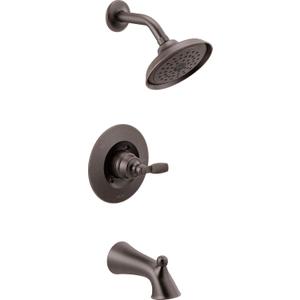 Delta Faucet Woodhurst 14 Series Single-Handle Tub and Shower Trim Kit, Shower Faucet with Single-Spray Touch-Clean Shower Head, Venetian Bronze T14432-RB (Valve Not Included)