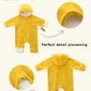 Newborn Baby Fleece Jumpsuit Girls Boys Winter Hooded Coverall Romper Cute Baby Snowsuit Clothes (Yellow), Size 3-6M